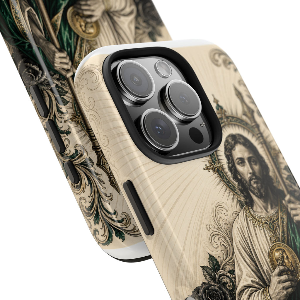 San Judas Tadeo Emerald & Gold Sacred Heart Tough Phone Case