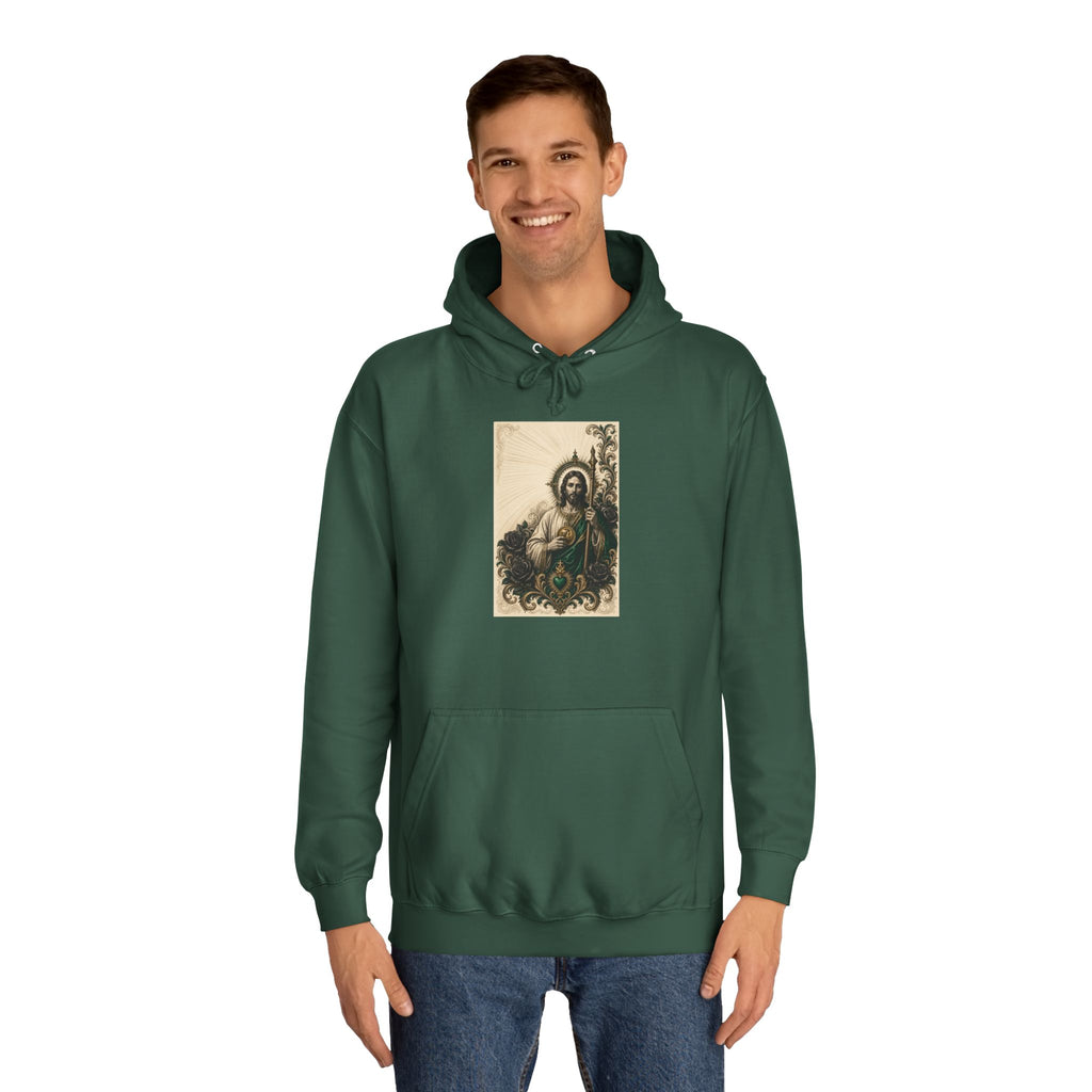 San Judas Tadeo Emerald & Gold Sacred Heart Unisex Hoodie