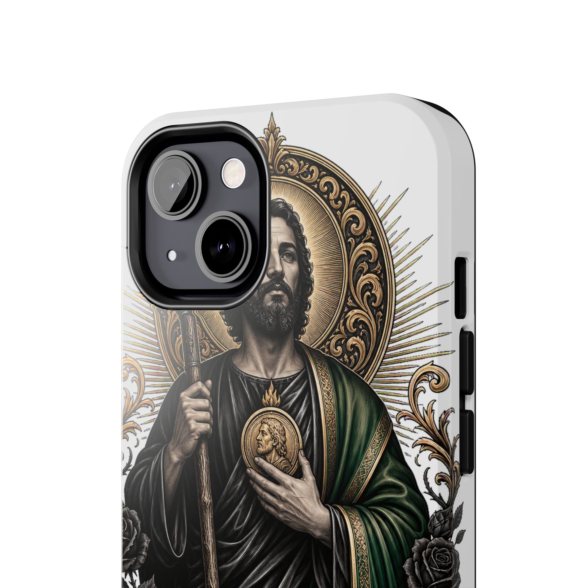 San Judas Tadeo Black & Gold Sacred Heart Tough Phone Case