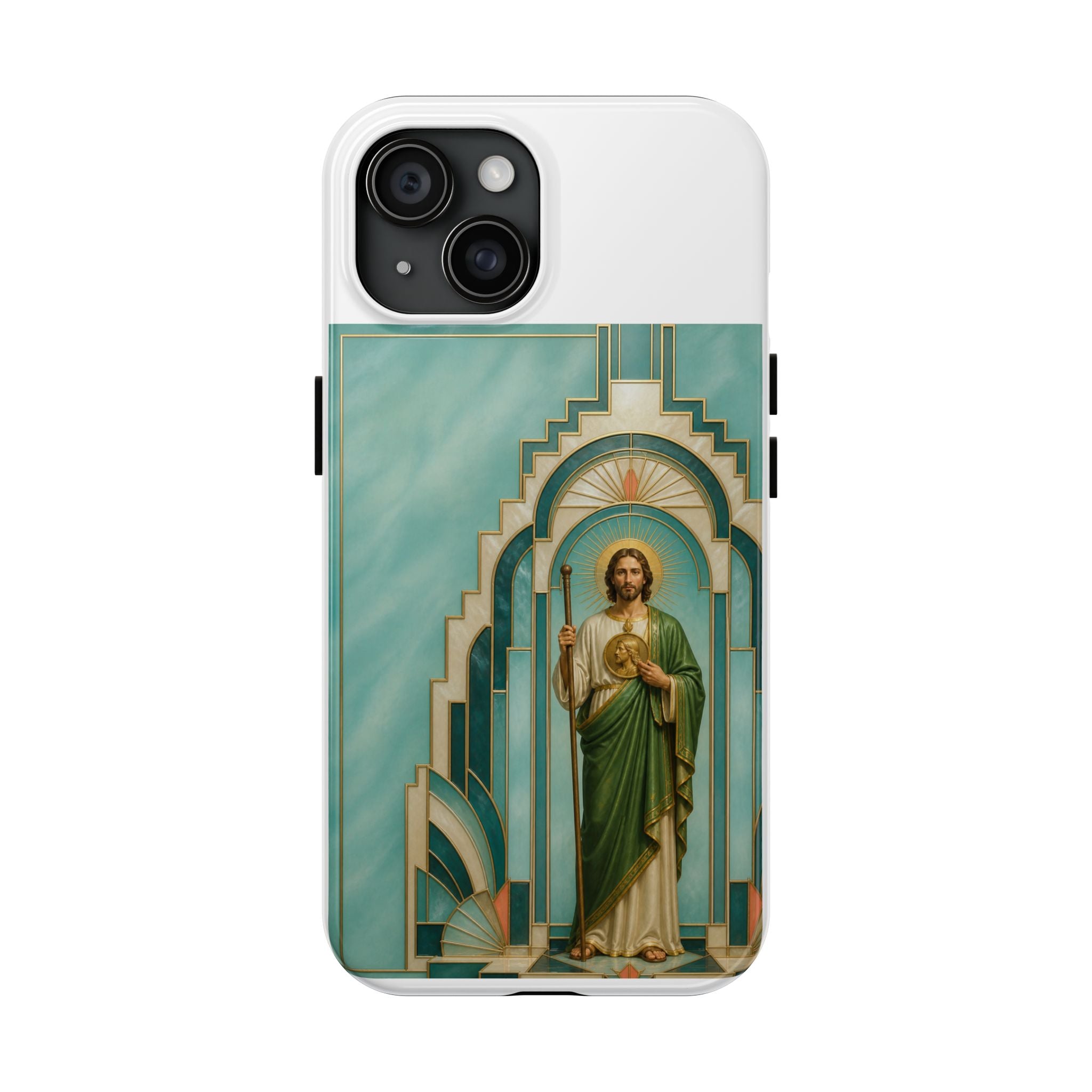 San Judas Tadeo Aqua Radiant Sanctuary Tough Phone Case product preview, view 3