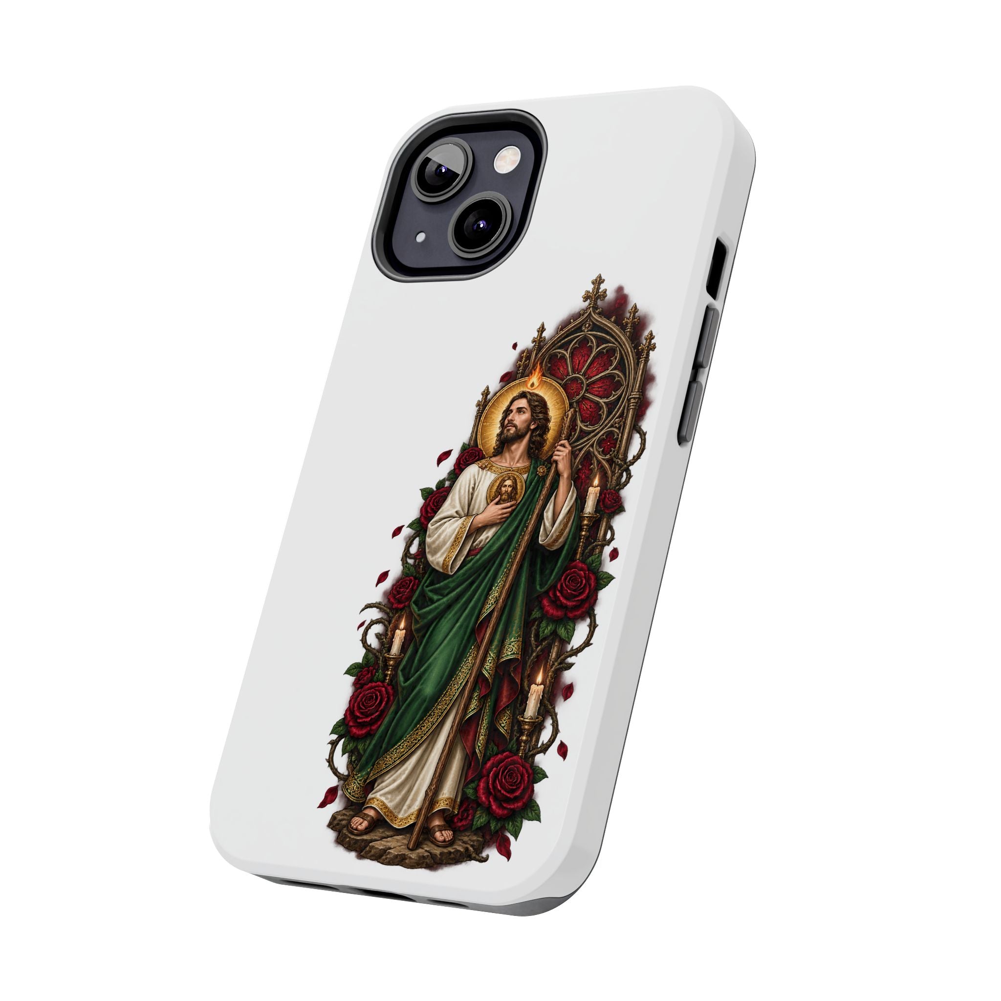 San Judas Tadeo Crimson Rose Window Tough Phone Case product preview, view 12