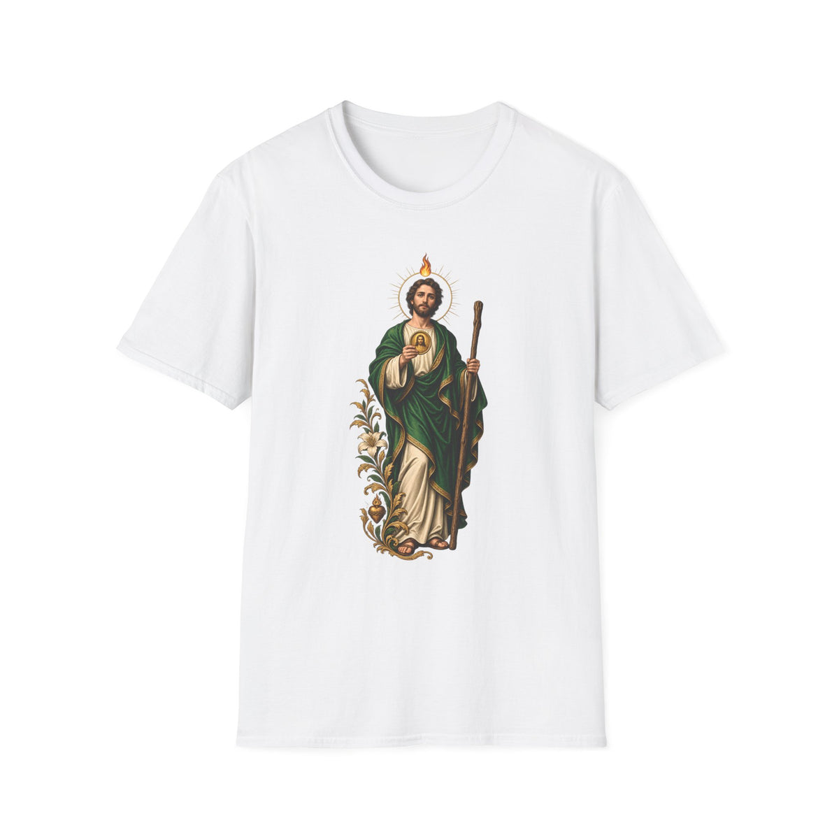 San Judas Tadeo Black & Gold Sacred Heart Unisex T-Shirt