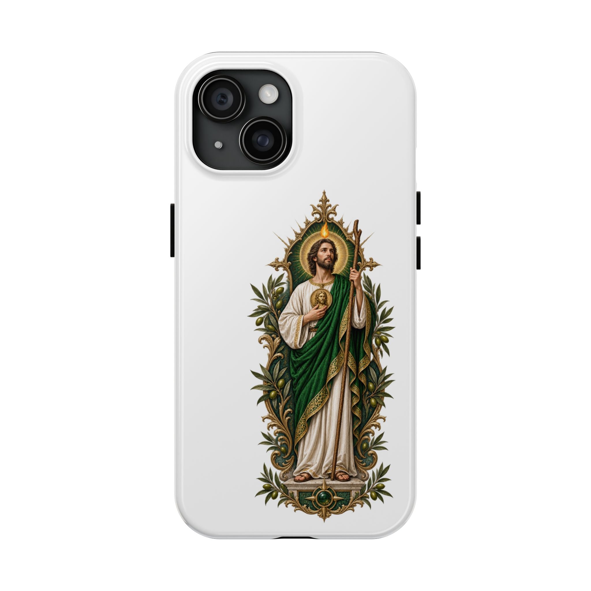 San Judas Tadeo Olive Reliquary Tough Phone Case product preview, view 3