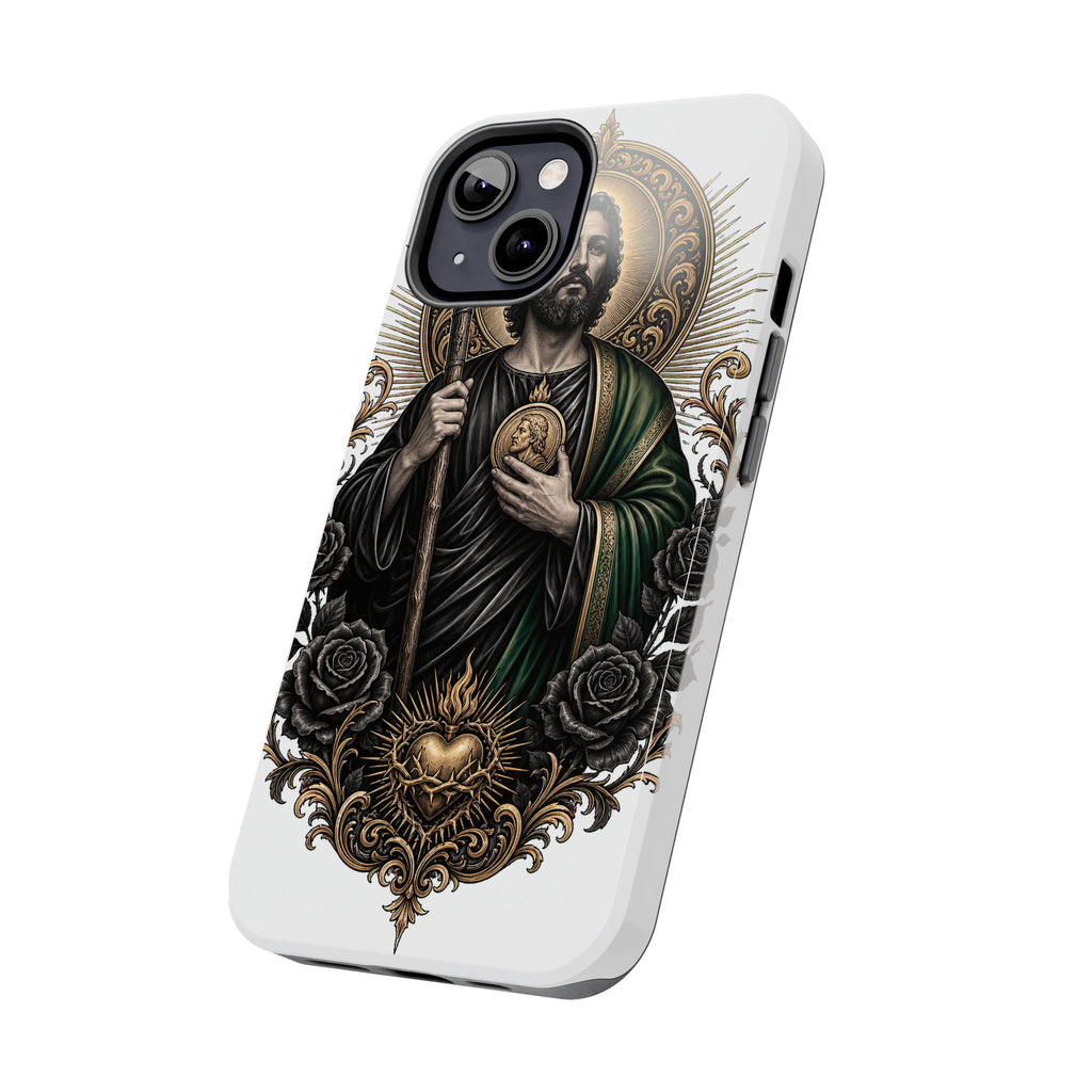 San Judas Tadeo Black & Gold Sacred Heart Tough Phone Case
