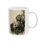 San Judas Tadeo Emerald & Gold Sacred Heart Ceramic Mug