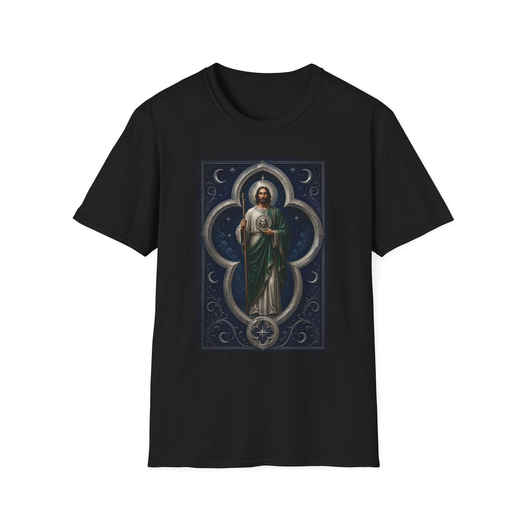 San Judas Tadeo Silver Moon Quatrefoil Unisex T-Shirt