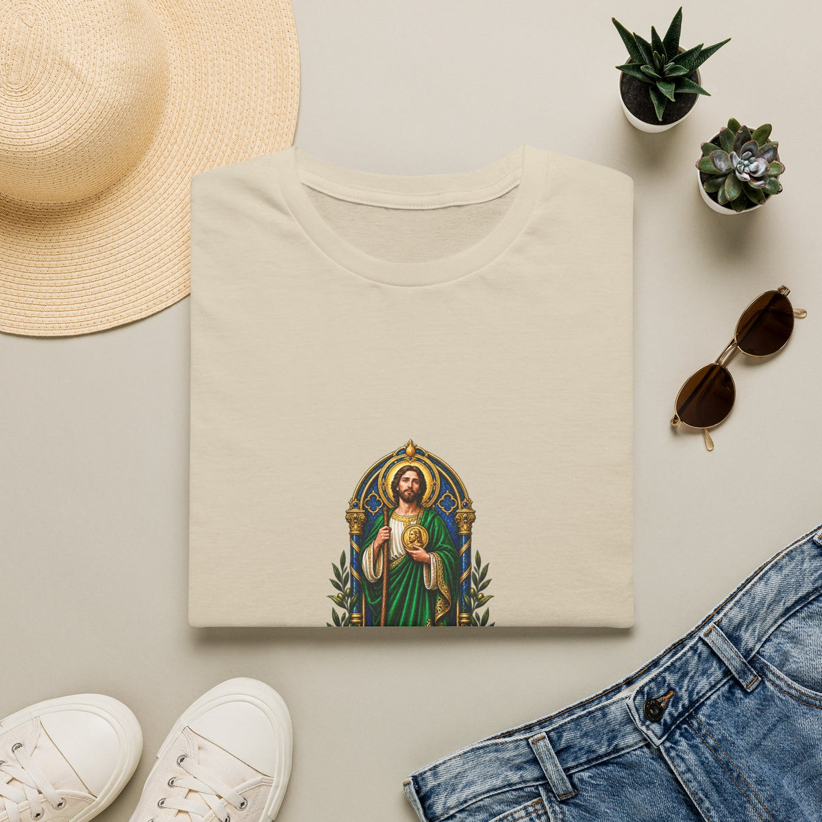 San Judas Sapphire Pilgrim Gate T-Shirt product preview, view 3
