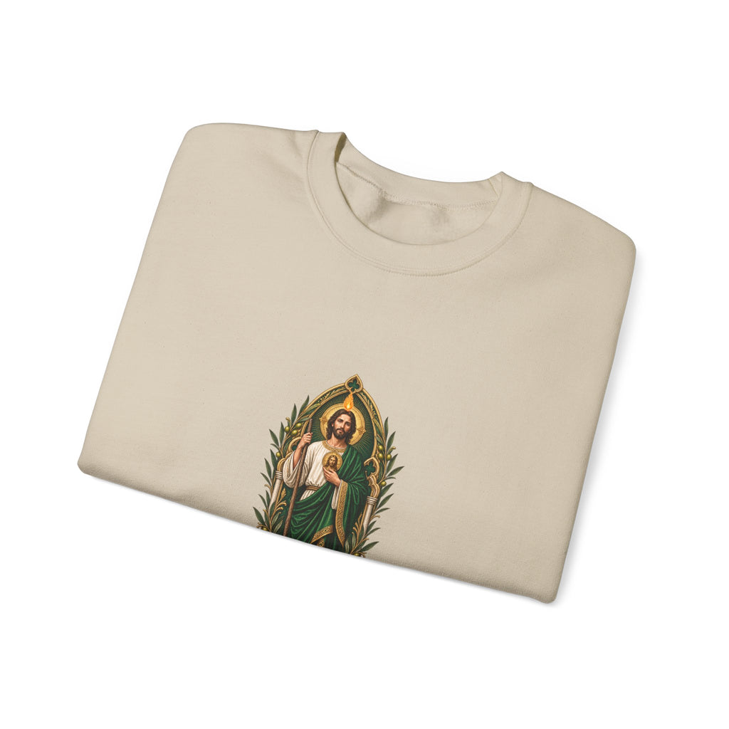 San Judas Tadeo Olive Reliquary Crewneck Sweatshirt