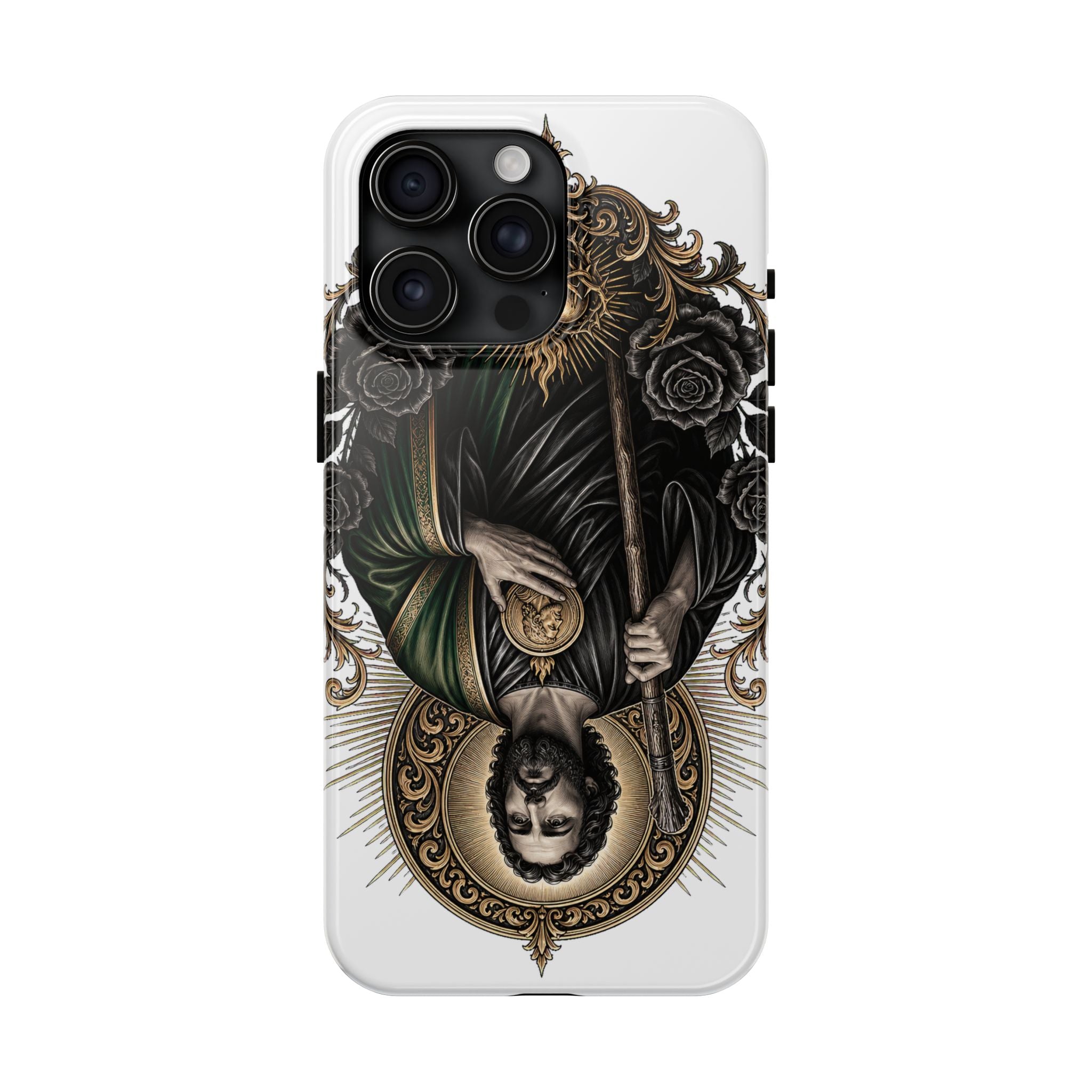 San Judas Tadeo Black & Gold Sacred Heart Tough Phone Case