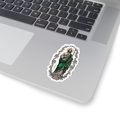 San Judas Tadeo Emerald Devotional Kiss-Cut Sticker