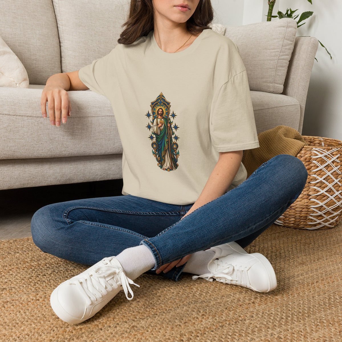 San Judas Indigo Seven-Star Shrine T-Shirt product preview, view 12