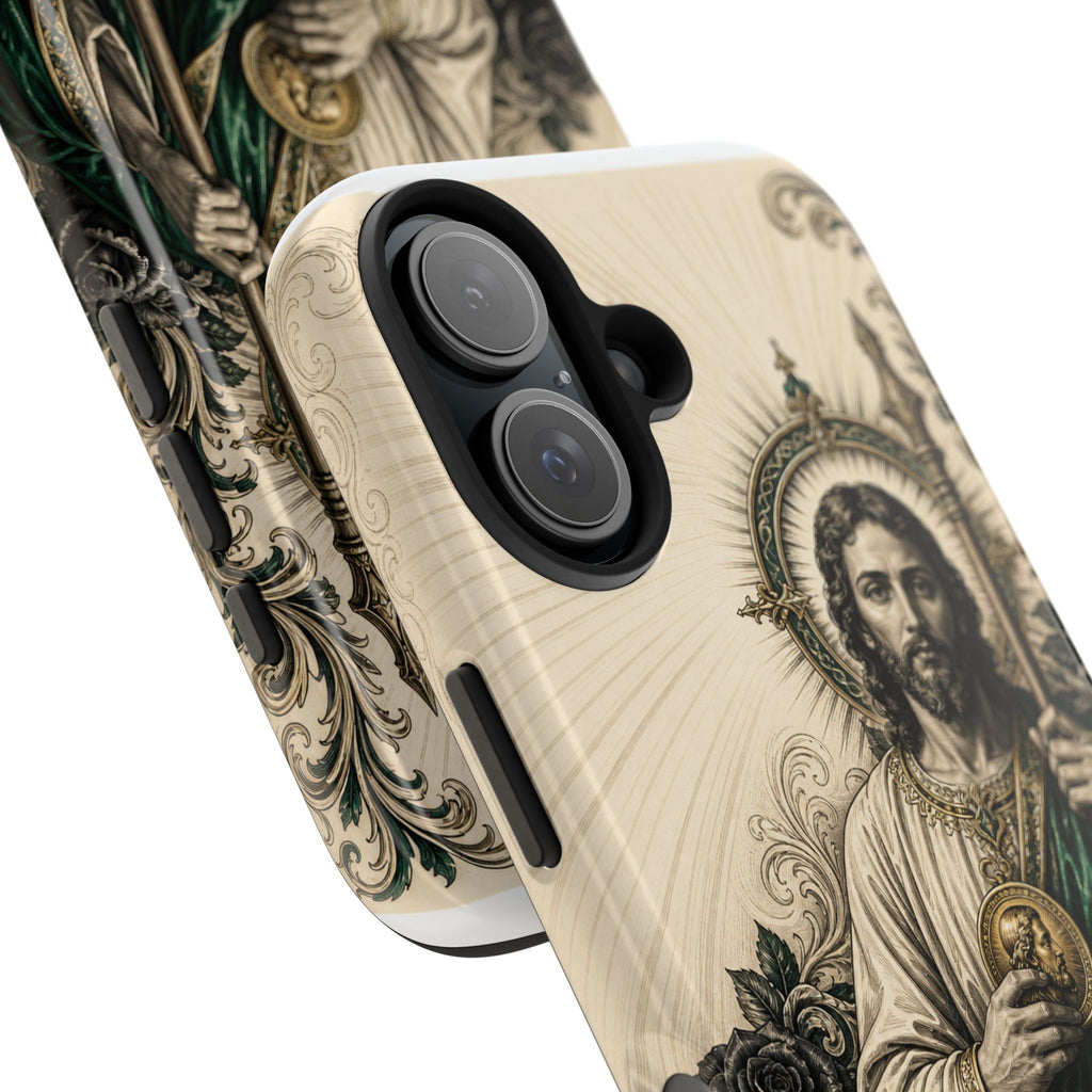 San Judas Tadeo Emerald & Gold Sacred Heart Tough Phone Case