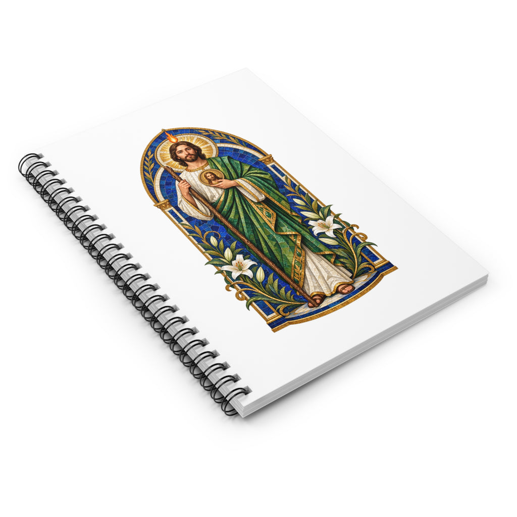 San Judas Tadeo Cobalt Chapel Mosaic Spiral Notebook product preview, view 3