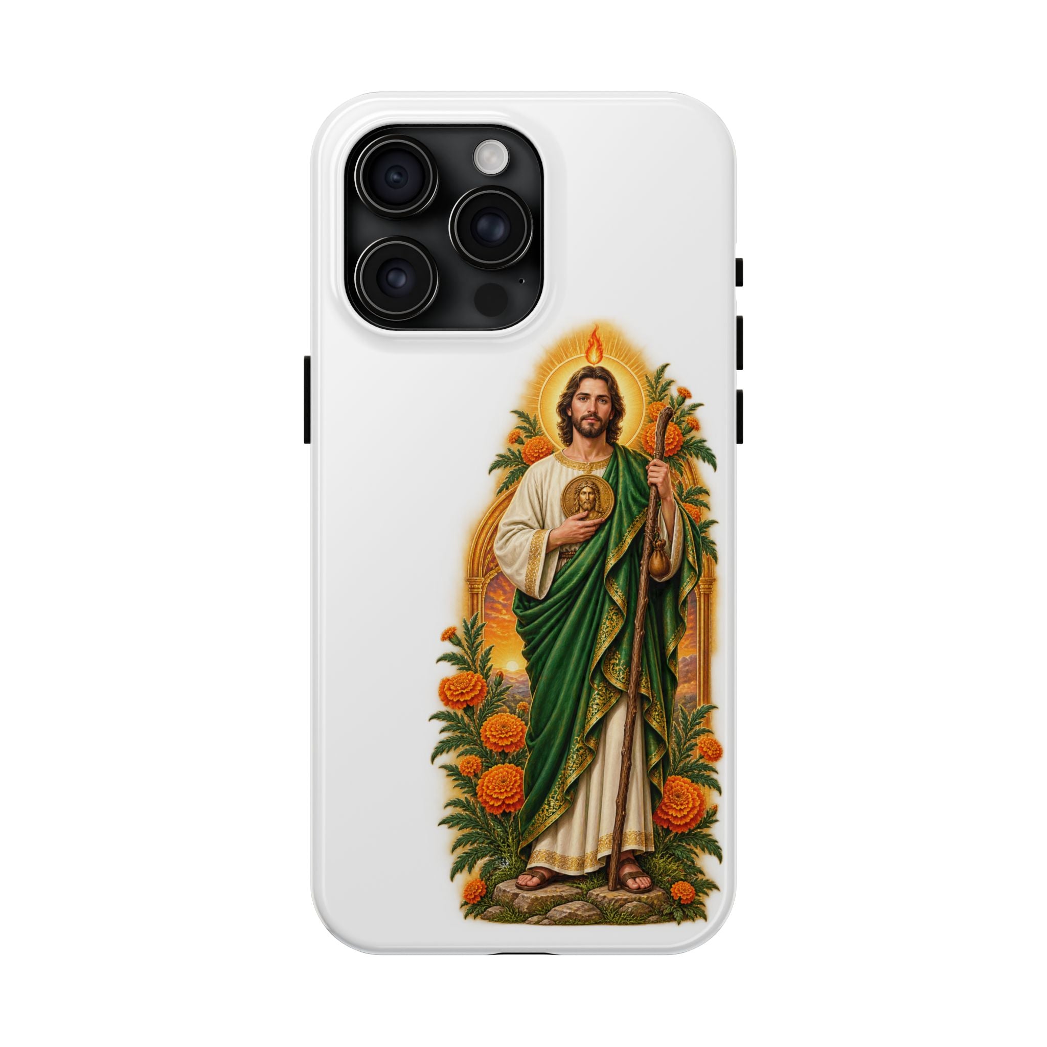 San Judas Tadeo Marigold Sun Arch Tough Phone Case product preview, view 4