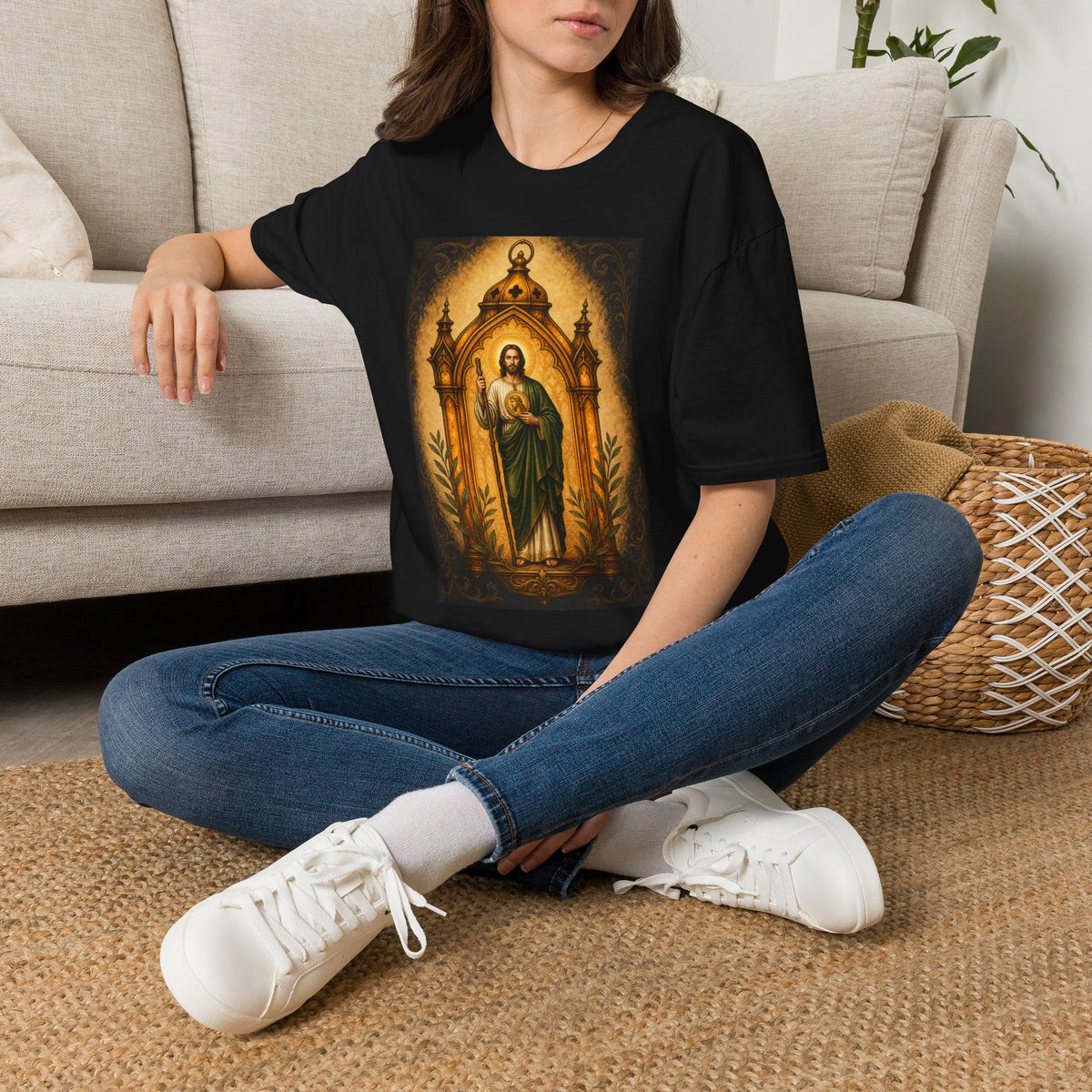 San Judas Tadeo Amber Pilgrim Lantern Unisex T-Shirt