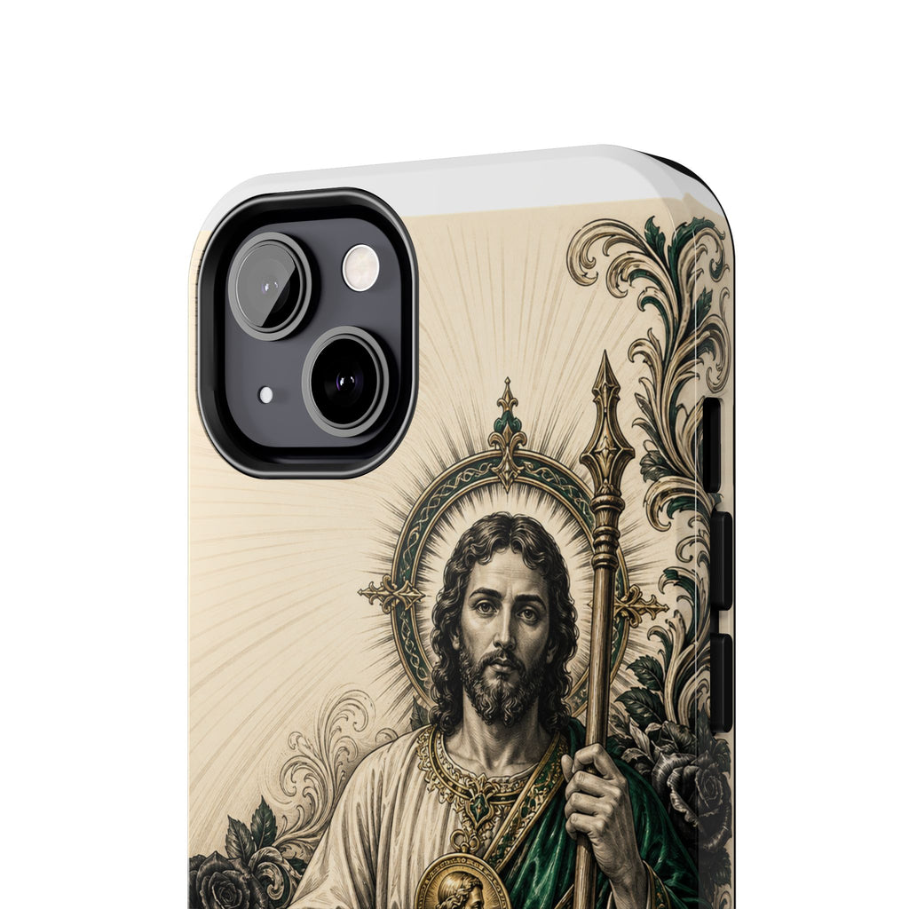 San Judas Tadeo Emerald & Gold Sacred Heart Tough Phone Case