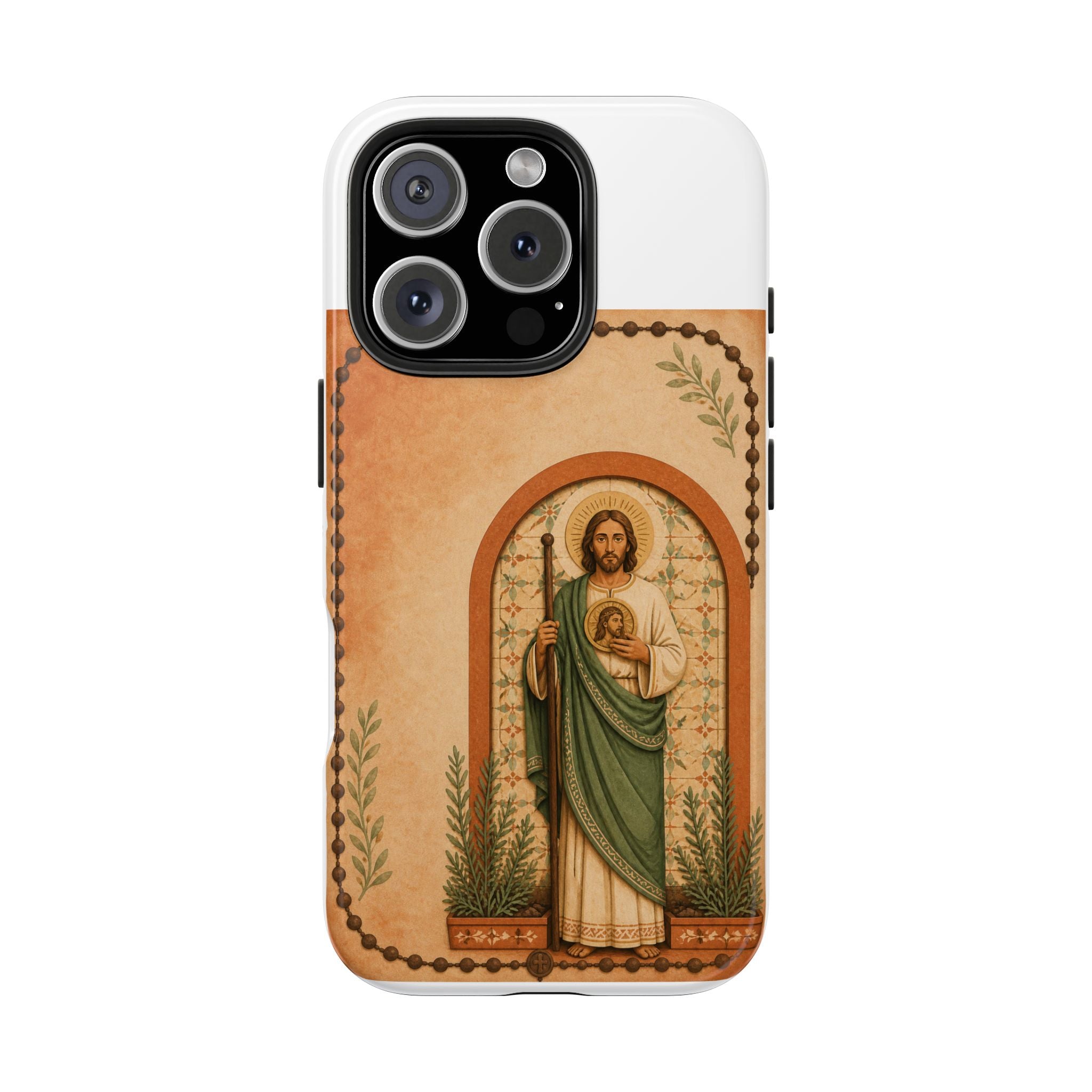 San Judas Tadeo Terracotta Rosary Garden Tough Phone Case product preview, view 5