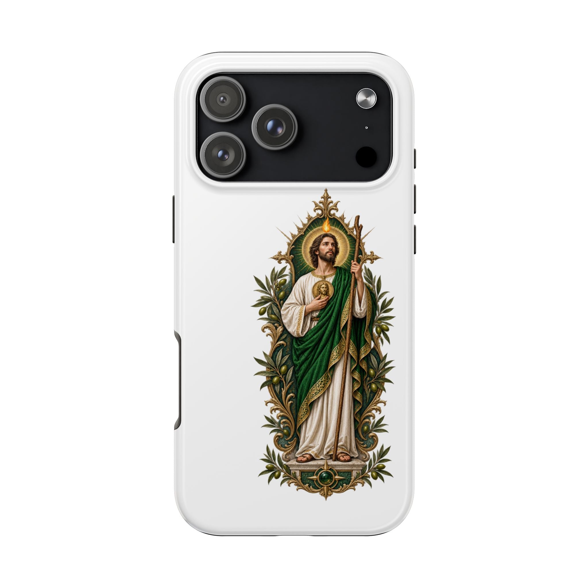 San Judas Tadeo Olive Reliquary Tough Phone Case product preview, view 10