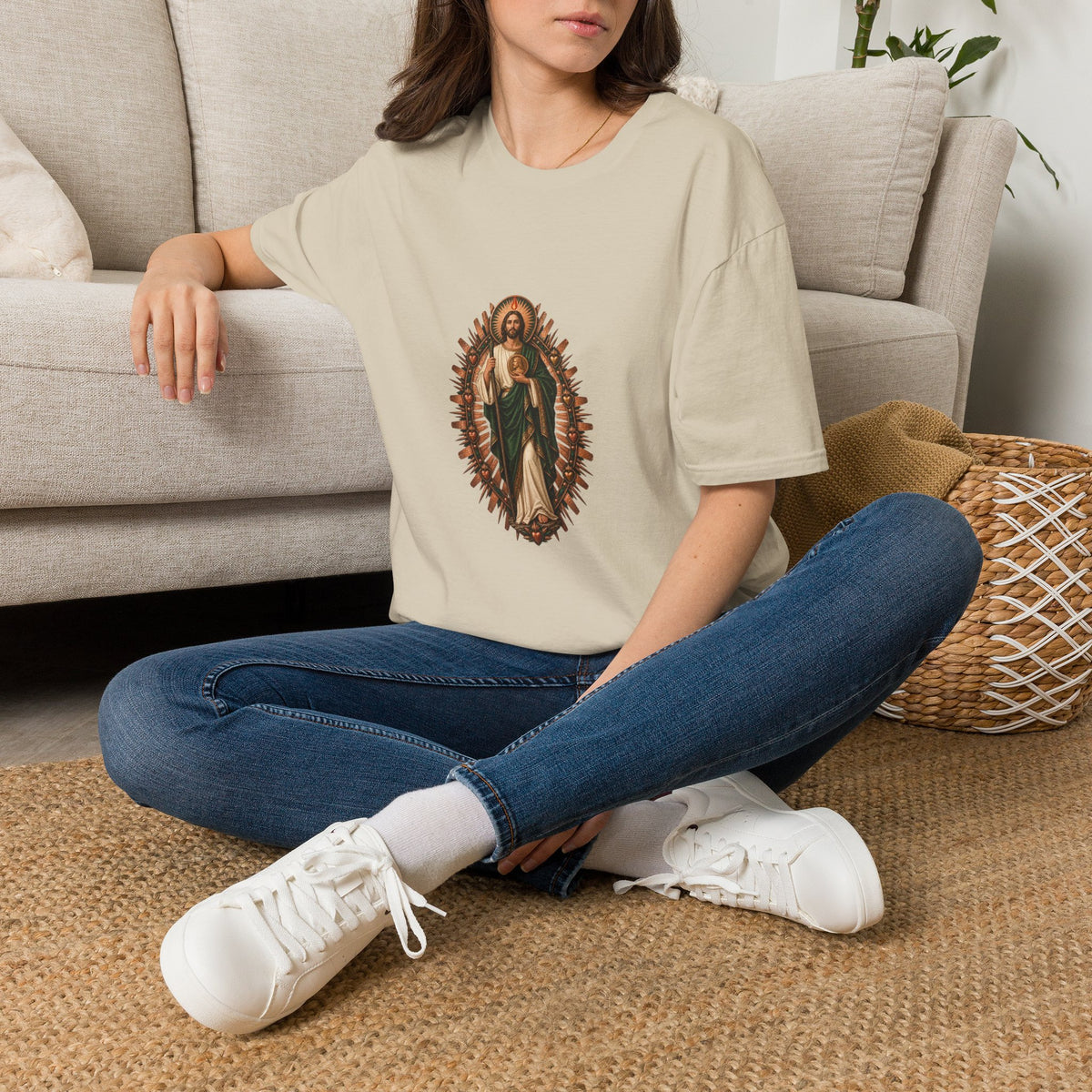San Judas Copper Ex-Voto Mandorla T-Shirt product preview, view 12