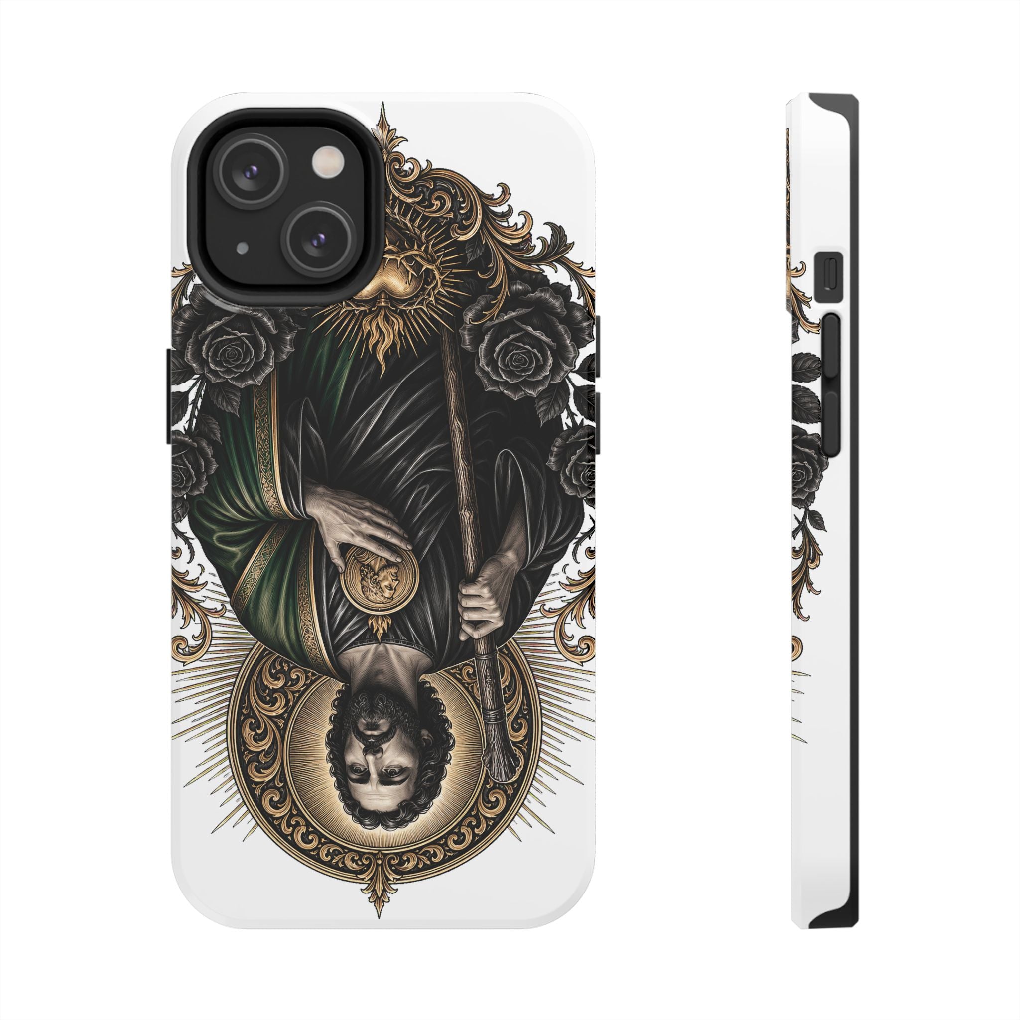 San Judas Tadeo Black & Gold Sacred Heart Tough Phone Case