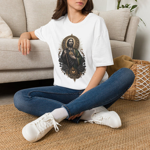 San Judas Tadeo Black & Gold Sacred Heart Unisex T-Shirt