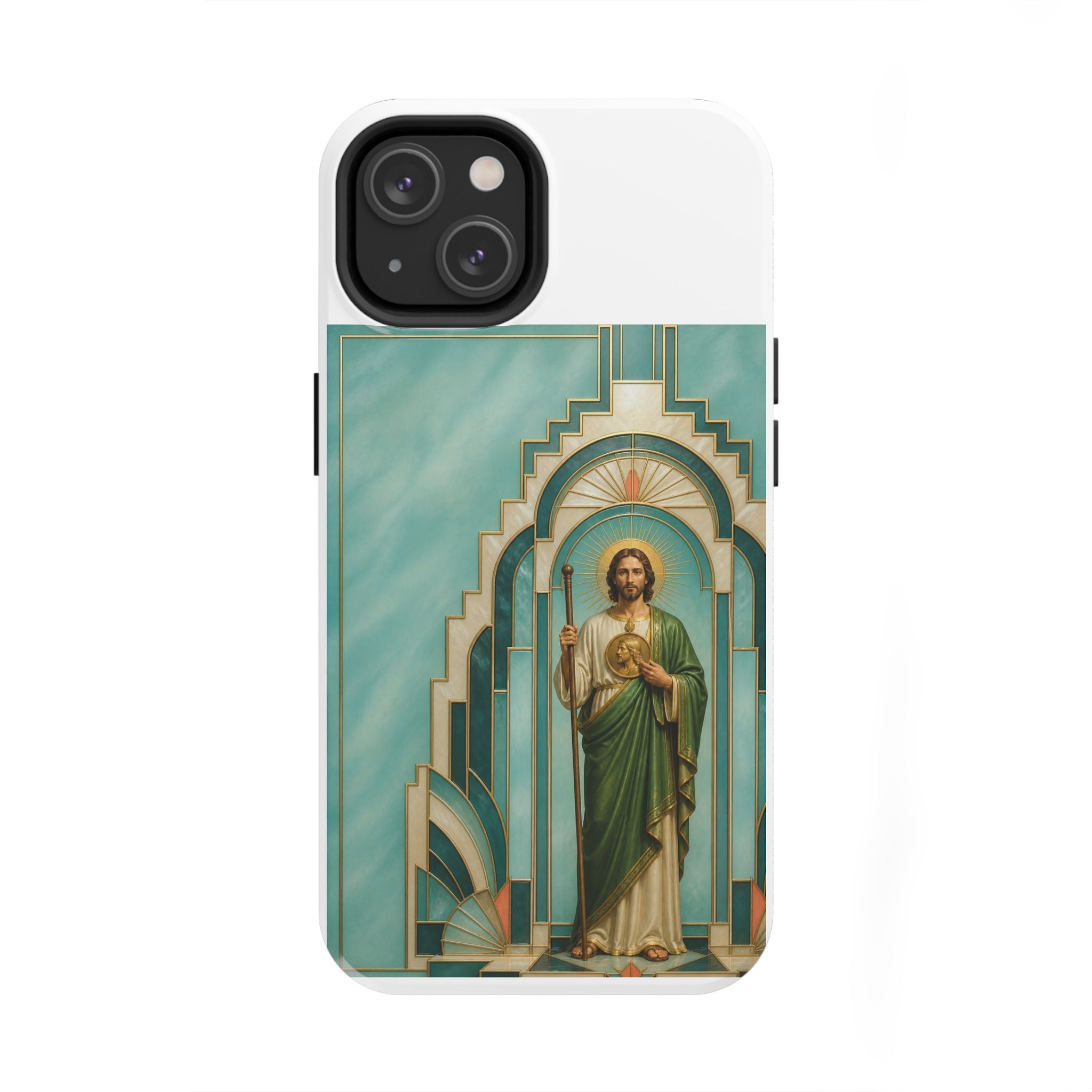 San Judas Tadeo Aqua Radiant Sanctuary Tough Phone Case product preview, view 2