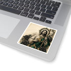 San Judas Tadeo Emerald & Gold Sacred Heart Kiss-Cut Sticker