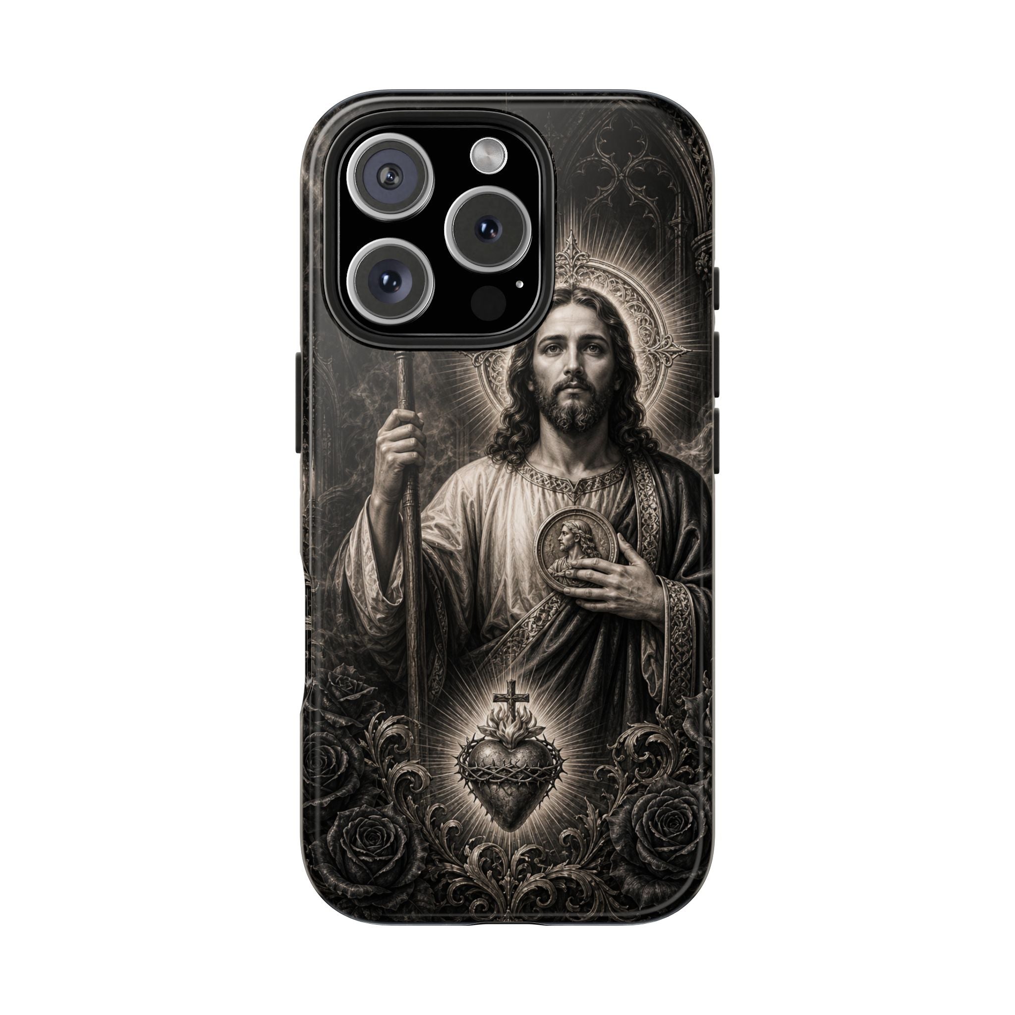 Copy of San Judas Tadeo Emerald & Gold Sacred Heart Tough Phone Case