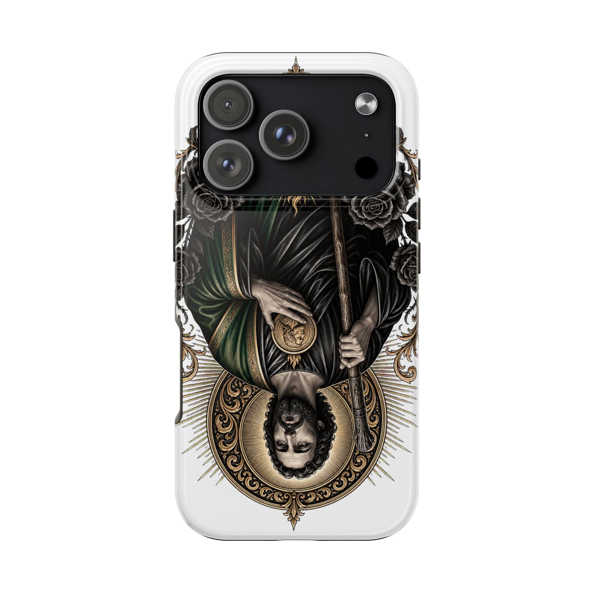 San Judas Tadeo Black & Gold Sacred Heart Tough Phone Case