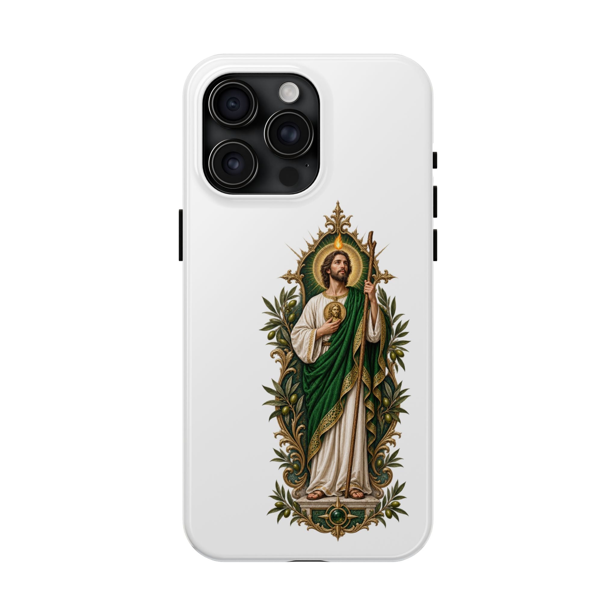 San Judas Tadeo Olive Reliquary Tough Phone Case product preview, view 4