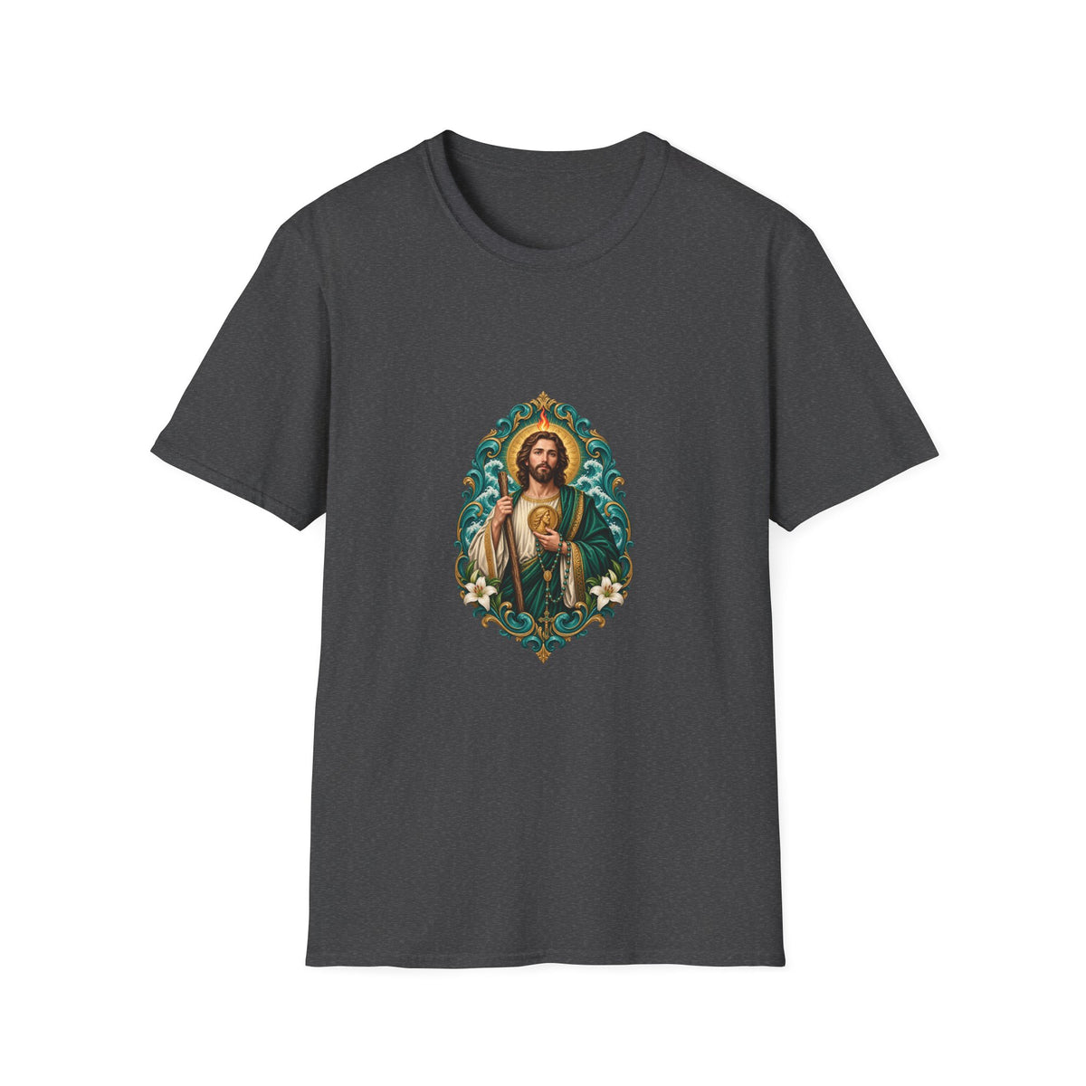 San Judas Teal Rosary Harbor T-Shirt product preview, view 19