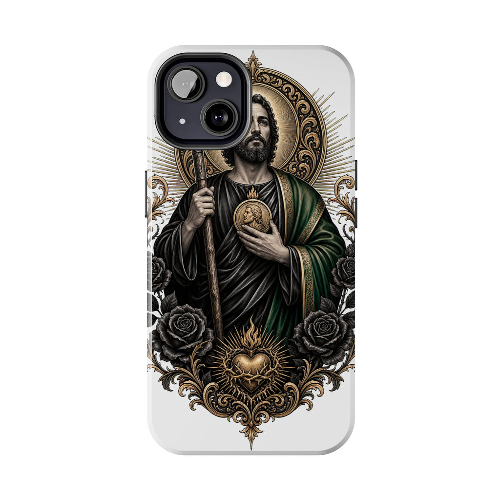 San Judas Tadeo Black & Gold Sacred Heart Tough Phone Case