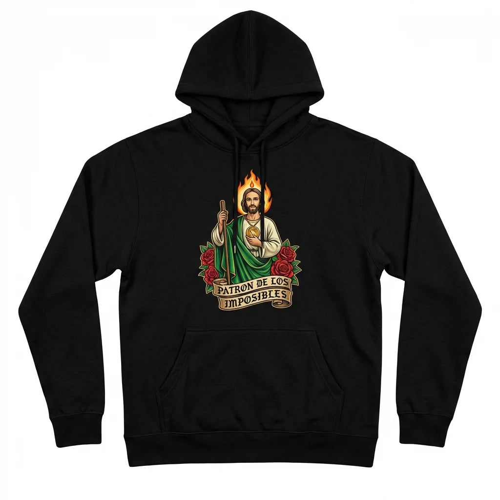 san-judas-tadeo-patron-lost-causes-graphic-hoodie-black-front