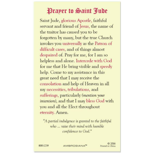 St Jude Wood Rosary Scapular Spanish Laminated Prayer Card 3-Piece Gift Set