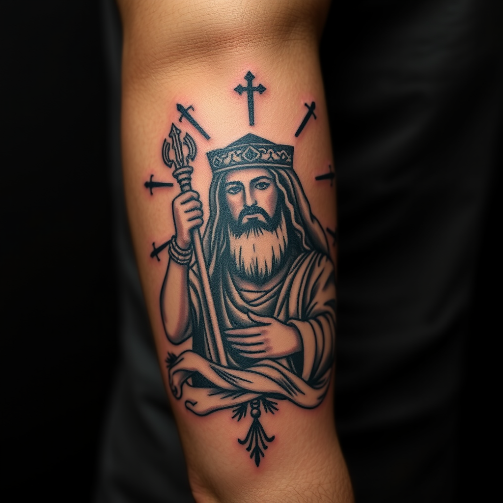 Colorful San Judas Tattoo