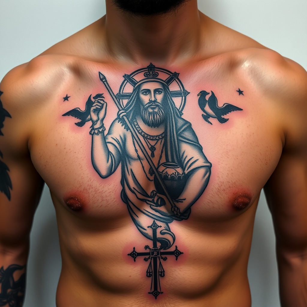 Devotee with San Judas Tattoo