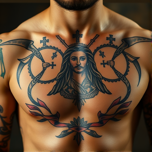 Black and Grey San Judas Tattoo
