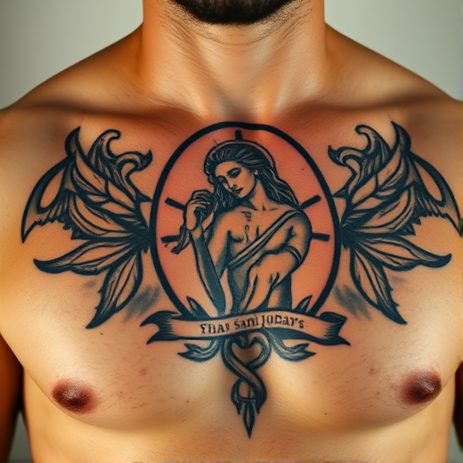 Minimalist San Judas Tadeo tattoo design