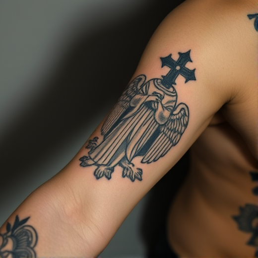 Customized San Judas Tattoo with Rosary