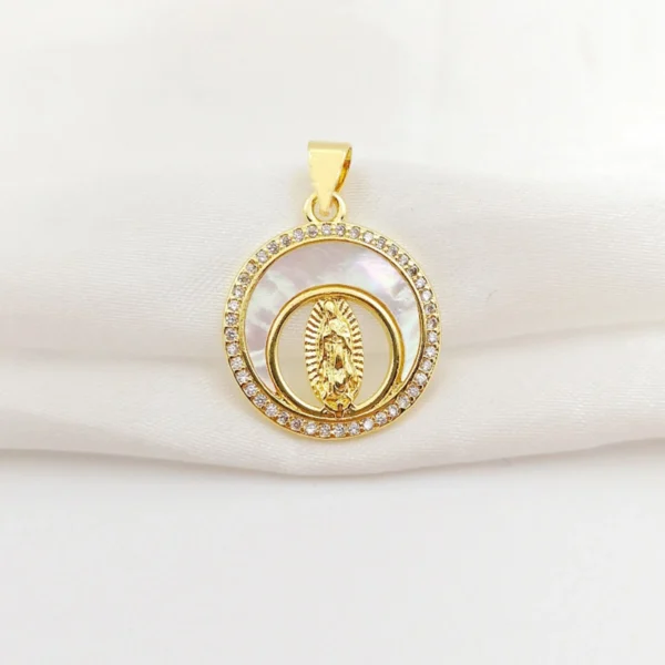 Geometry Shell Virgin Mary St. Benedict San Judas Hollow Charms for Necklace Bracelets Gold Color St. Jude Medal Pendant Jewelry